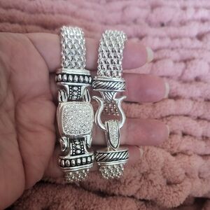 Silver-Tone Pave Mesh Bracelet - Sparkling Silver Bracelets